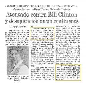 atentado contra bill clinton y desaparicion de un continente JUNIO 1995