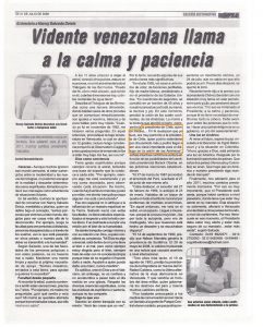 vidente venezolana lama a la calma y paciencia JULIO 2008
