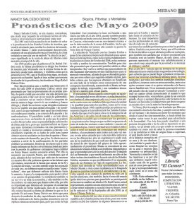 pronosticos de mayo 2009 MAYO 2009