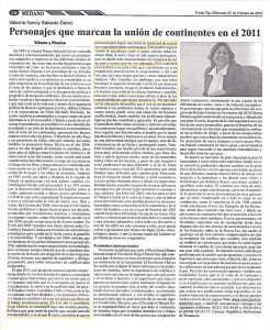 Personaje que marca la union de continentes en el 2011 OCTUBRE 2010