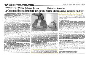 La comunidad internacional dara mas que una mirada a la situación de Venezuela en el 2011 DICIEMBRE 2010