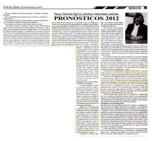 pronósticos 2012 NOVIEMBRE 2011