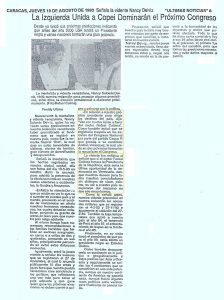 la izquierda unida a copei dominaran el proximo congreso AGOSTO 1993